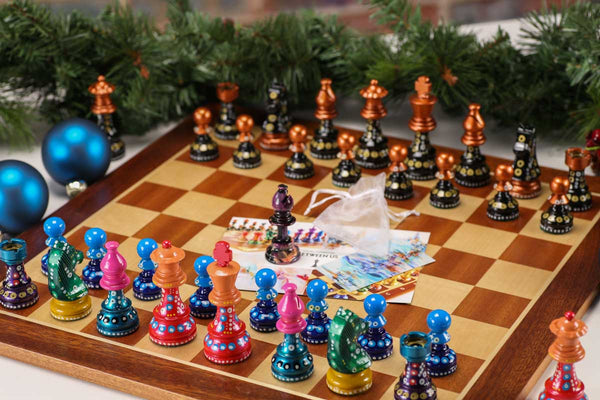Sydney Gruber Painted Champions Chess Set #3 Black and Color - Chess Set - Chess-House