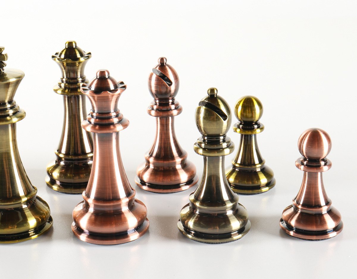 Tall Metallic Style Plastic Chess Pieces - Piece - Chess-House