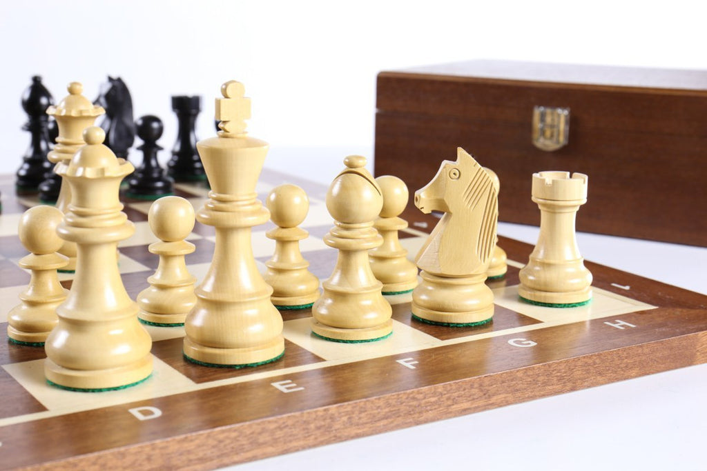 Downhead German Staunton Chess Pieces Ebonised Boxwood 3 