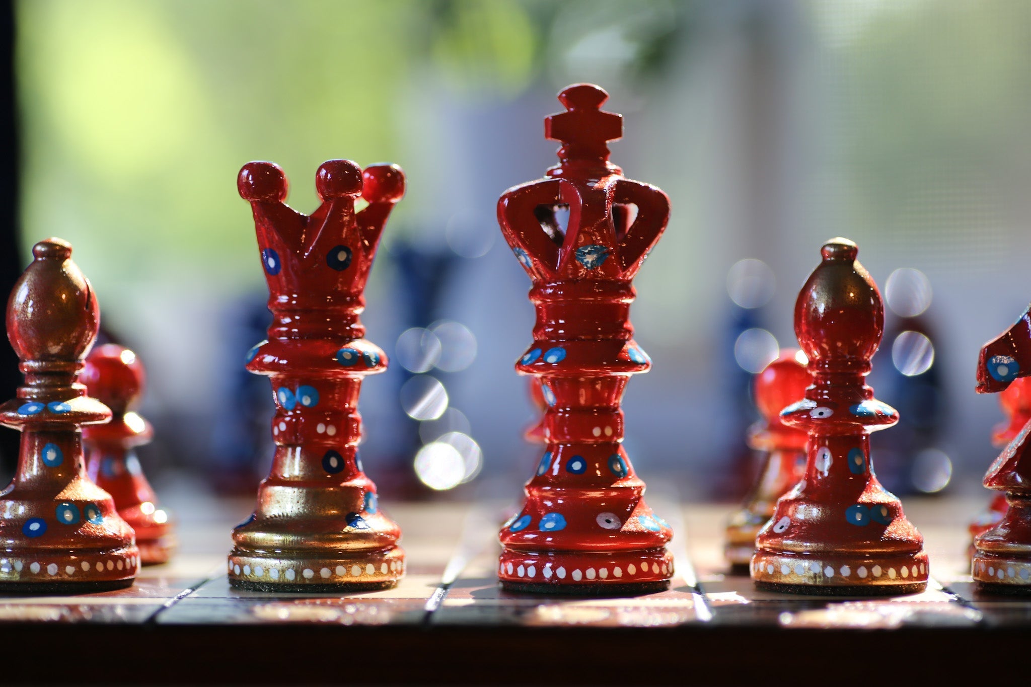 The High Flyer - Sydney Gruber Painted 21" Ambassador Chess Set #14 - Chess Set - Chess-House