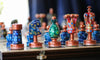 The Surefooted Journeyman - Sydney Gruber Painted 20" Large King's Inlaid Chess Set #10 - Chess Set - Chess-House