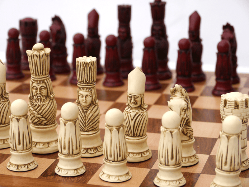 Victorian Chess Pieces by Berkeley - Cardinal Red
