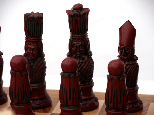 Victorian Chess Pieces by Berkeley - Cardinal Red