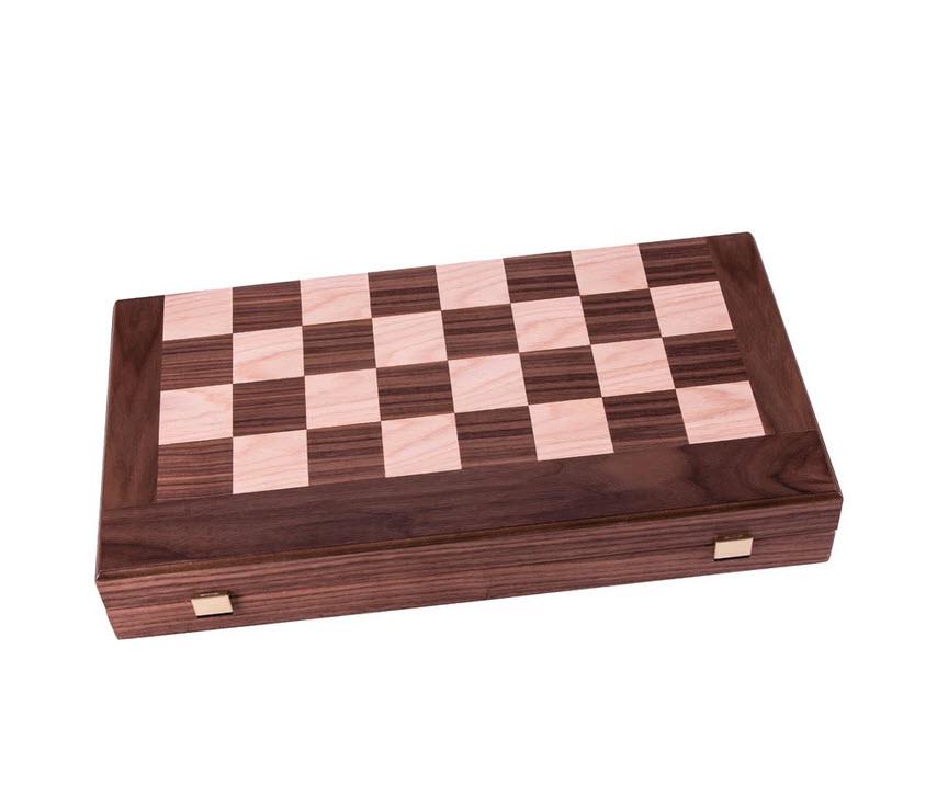 Walnut Chess and Backgammon Set