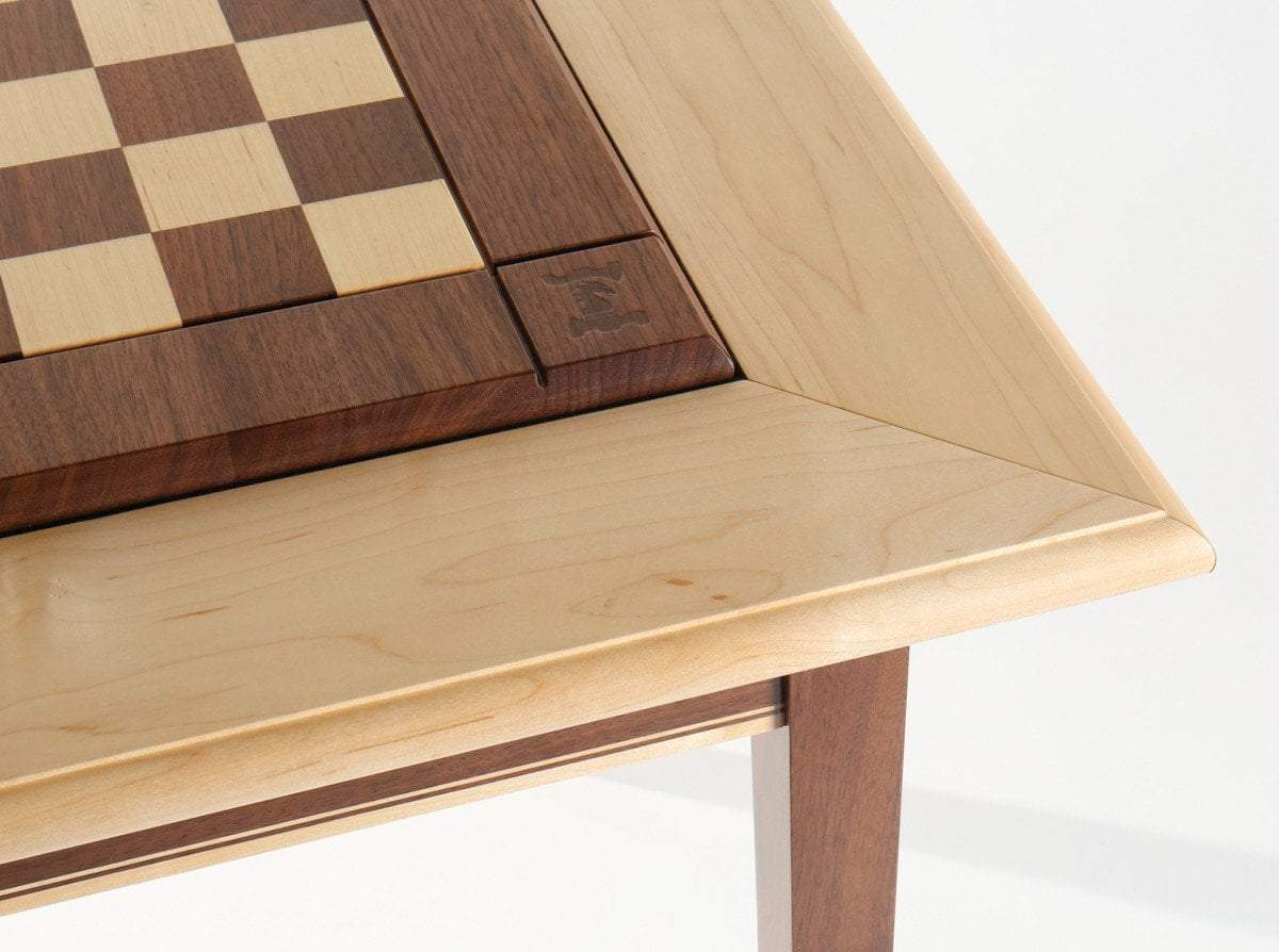 Walnut Maple Premium Hardwood Chess Table (DISCOUNTED FOR IMPERFECTION) - Table - Chess-House