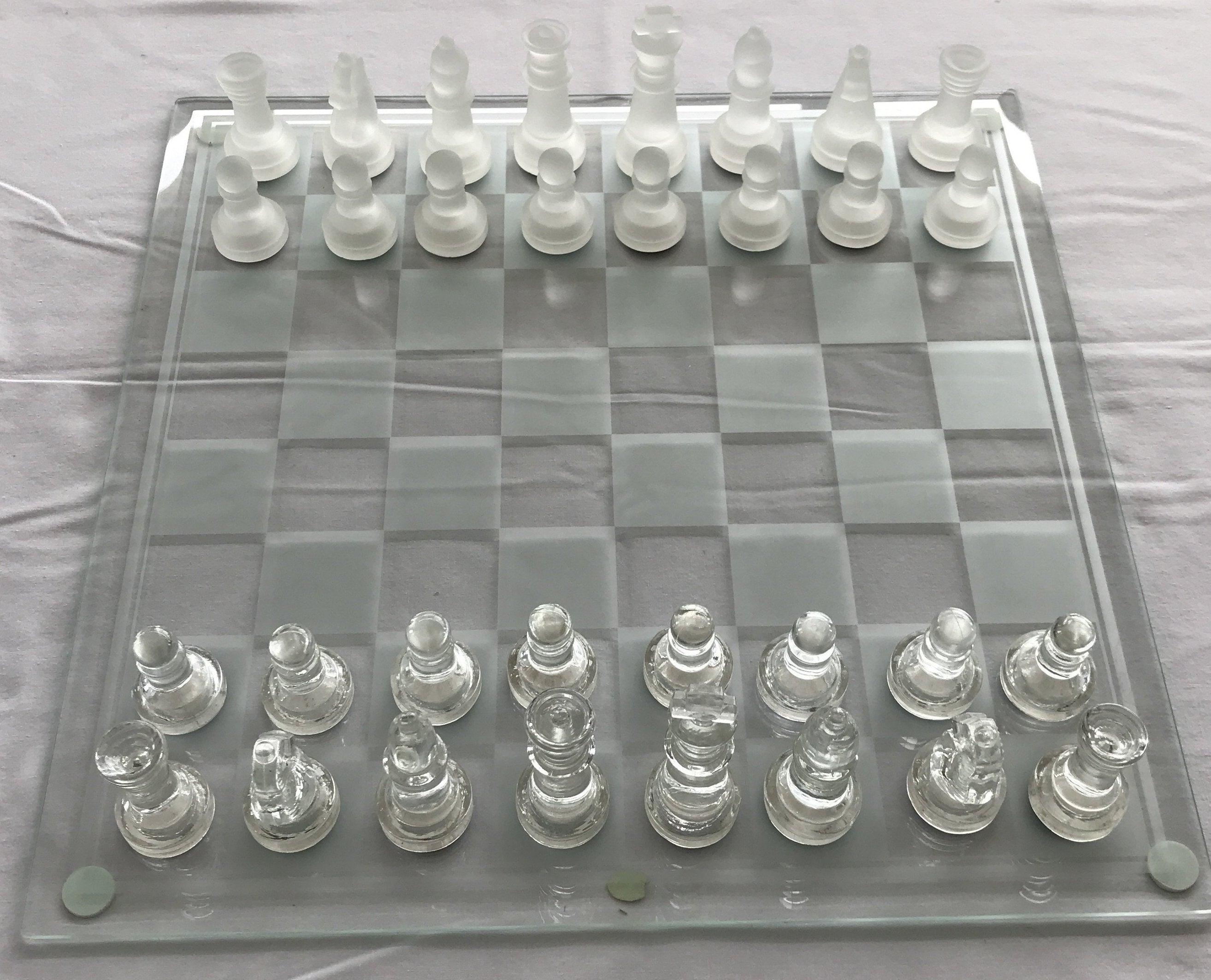 Warren Wedan Collection #10 Glass Chess Set 14” - - Chess-House