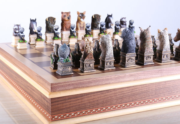 Wild Animal of America Chess Set with Storage Board - Chess Set - Chess-House