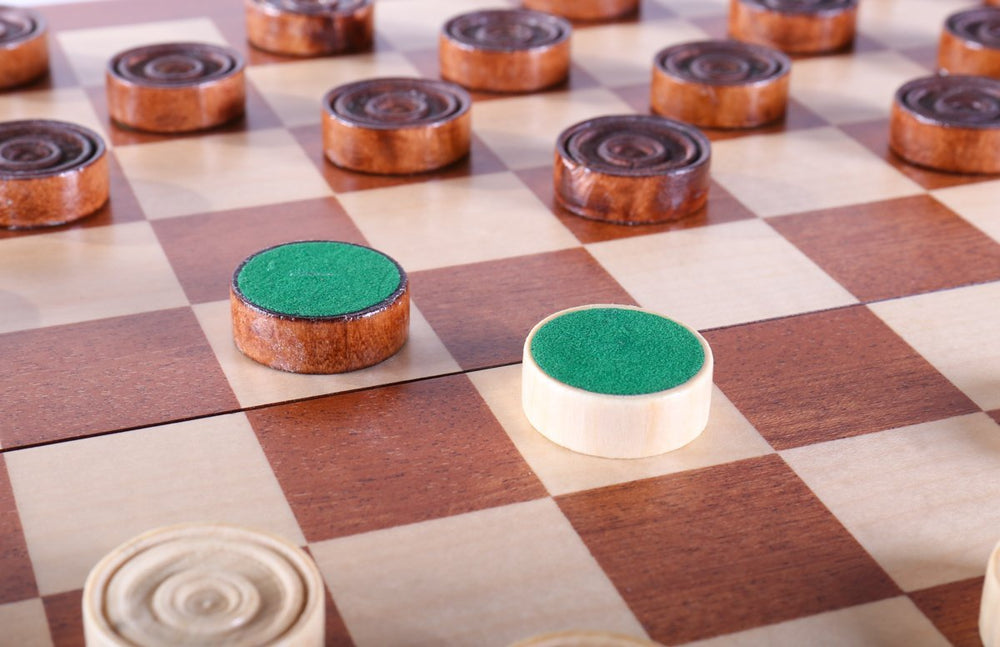 Wooden Checkers 100 squares, Smooth Surface