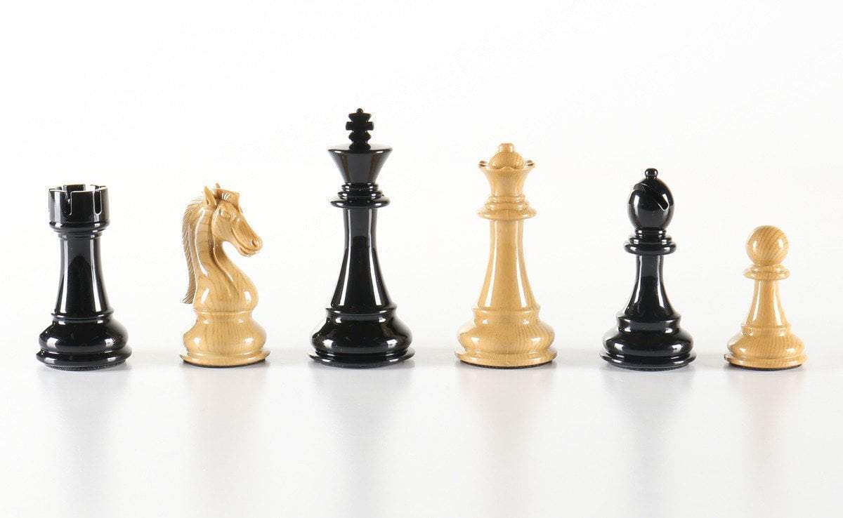 Woodgrain Finish Large Gloss Chessmen - Piece - Chess-House